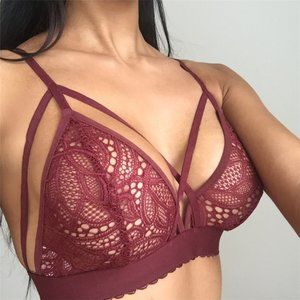 Intimate Wine Red Polyester Bralette